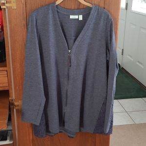 NWOT.  LOGO Zip Front Top with Lace Back